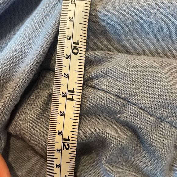 Free Assembly blue linen blend pleat front pull on short small - Picture 6 of 10